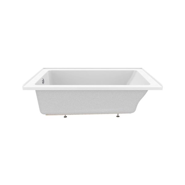 DreamLine Nevia 60 x 30-in White Acrylic Alcove Left-Hand Drain Bathtub
