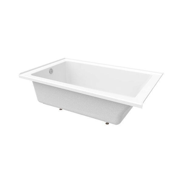 DreamLine Nevia 60 x 30-in White Acrylic Alcove Left-Hand Drain Bathtub