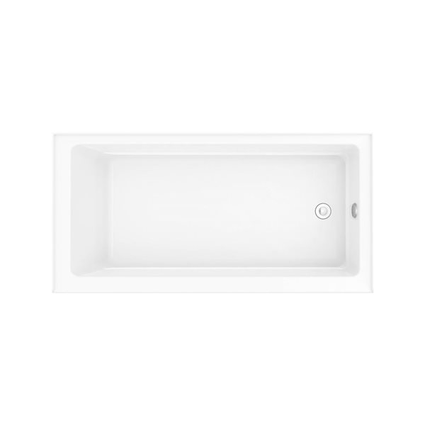 DreamLine Adana 60 x 30-in White Acrylic Alcove Right-Hand Drain Bathtub