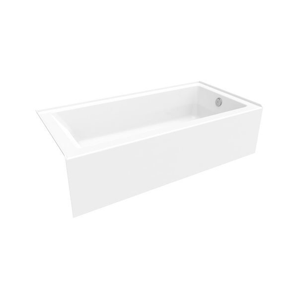 DreamLine Adana 60 x 30-in White Acrylic Alcove Right-Hand Drain Bathtub