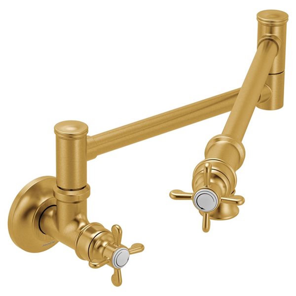 MOEN Weymouth Traditional Pot Filler 2-Handle Kitchen Faucet - Gold