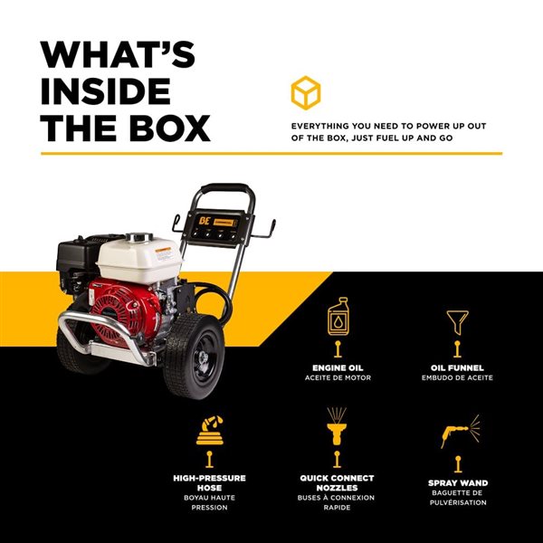 BE Power Equipment 3100-PSI 3.1-GPM Cold Water Gas Pressure Washer with Honda GX200 Engine