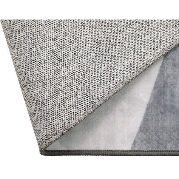 Marina Decoration Area Rug 5 x 7-ft w/ Non-Slip Rubber Backing and Marbled Design - Grey/Silver/Burgundy