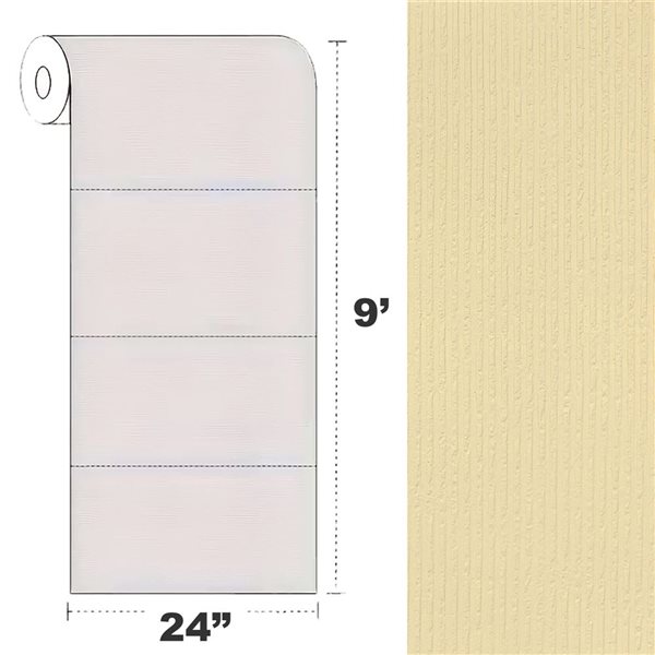 Dundee Deco 18‑ft² 24‑in x 9‑ft Yellow Beige Faux Stone Peel & Stick Textured Wallpaper Panel