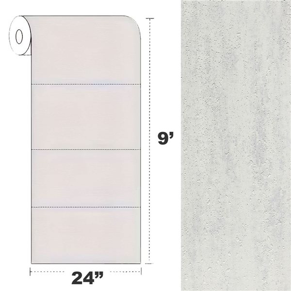 Dundee Deco 18‑ft² 24‑in x 9‑ft Light Grey Faux Stone Peel & Stick Textured Wallpaper Panel