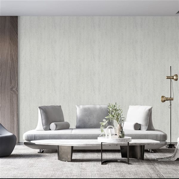 Dundee Deco 18‑ft² 24‑in x 9‑ft Light Grey Faux Stone Peel & Stick Textured Wallpaper Panel