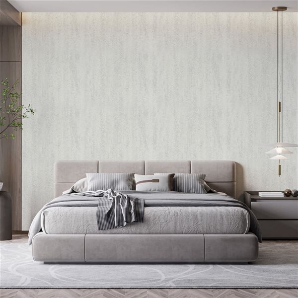 Dundee Deco 18‑ft² 24‑in x 9‑ft Light Grey Faux Stone Peel & Stick Textured Wallpaper Panel