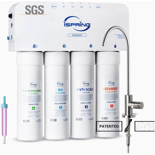 iSpring RO500 Series Tankless RO System 500-GPD with UV PFAS and TDS ...