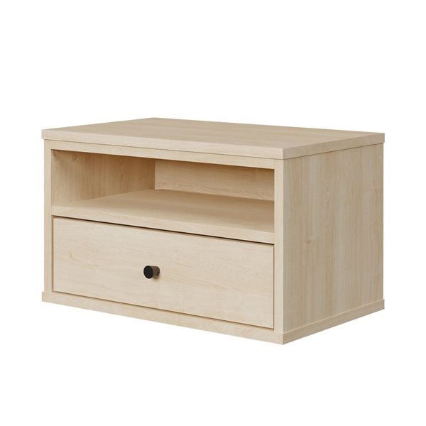 South Shore Furniture Sazena Bleached Oak LED Floating Nightstand
