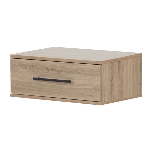 South Shore Furniture Primo Rustic Oak Floating Nightstand with 1 Drawer