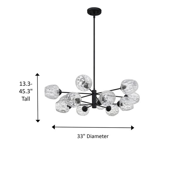 Whitfield Lighting 12-Light Chandelier - Black