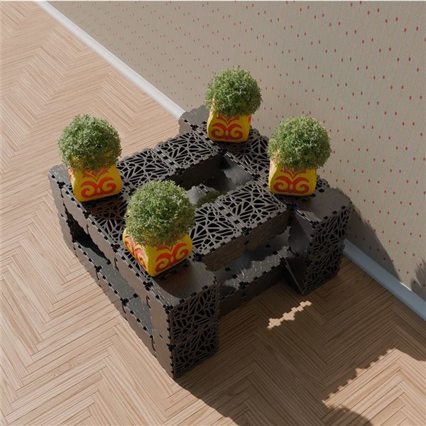 Oakland Living Zen/2 Modular Half Cube Facets - Grey - 16-Pack