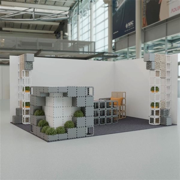 Oakland Living Zen/2 Modular Half Cube Facets - Grey - 16-Pack