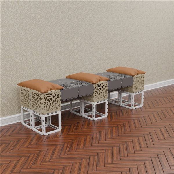 Oakland Living Zen/2 Modular Half Cube Facets - Grey - 16-Pack