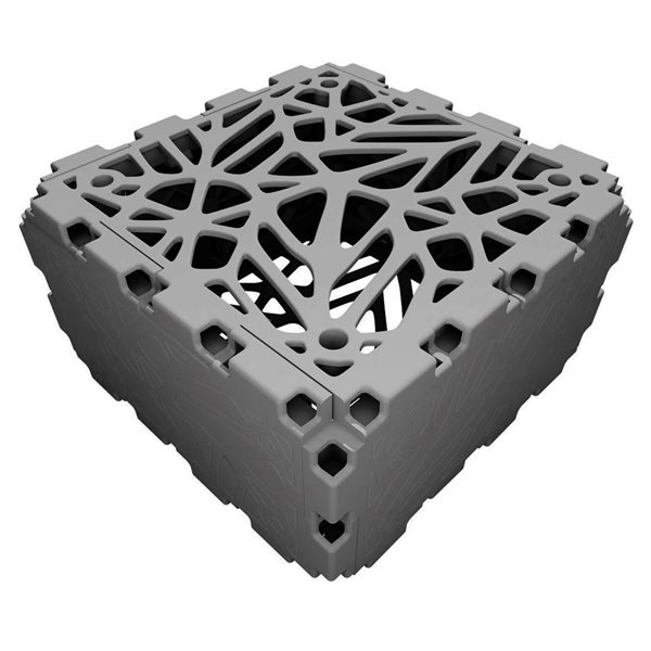 Oakland Living Zen/2 Modular Half Cube Facets - Grey - 16-Pack