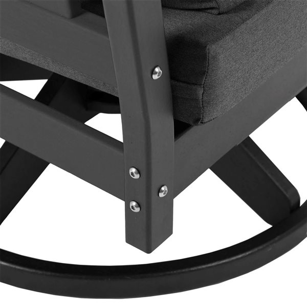 Backyard Lifestyles Outdoor Plastic Swivel Chair w/ Cushions - Dark Grey