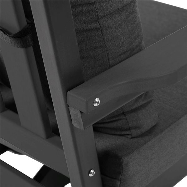 Backyard Lifestyles Outdoor Plastic Swivel Chair w/ Cushions - Dark Grey