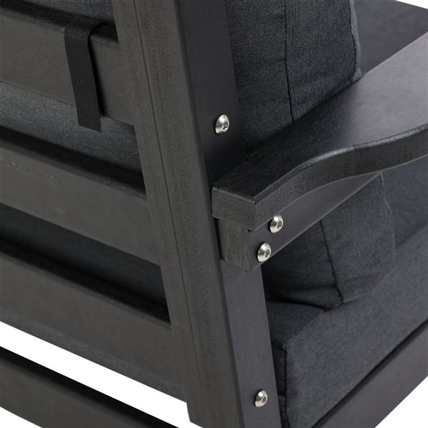 Backyard Lifestyles 3-Seat Outdoor Sofa w/ Cushions - Black/Grey