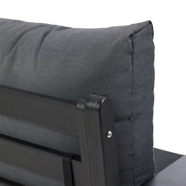 Backyard Lifestyles 3-Seat Outdoor Sofa w/ Cushions - Black/Grey