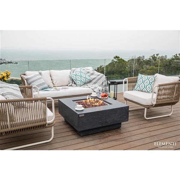 Elementi Manhattan Fire Table for Liquid Propane - Grey