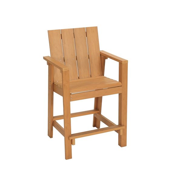 Backyard Lifestyles Outdoor Counter Height Plastic Dining Chair - Teak Brown