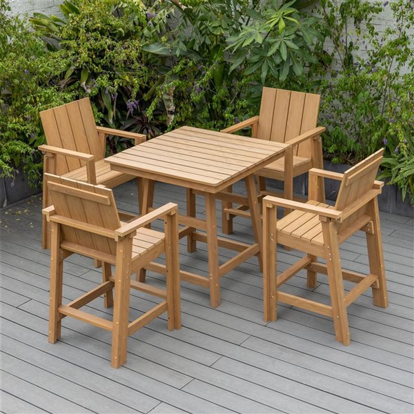 Backyard Lifestyles Outdoor Counter Height Plastic Dining Chair - Teak Brown