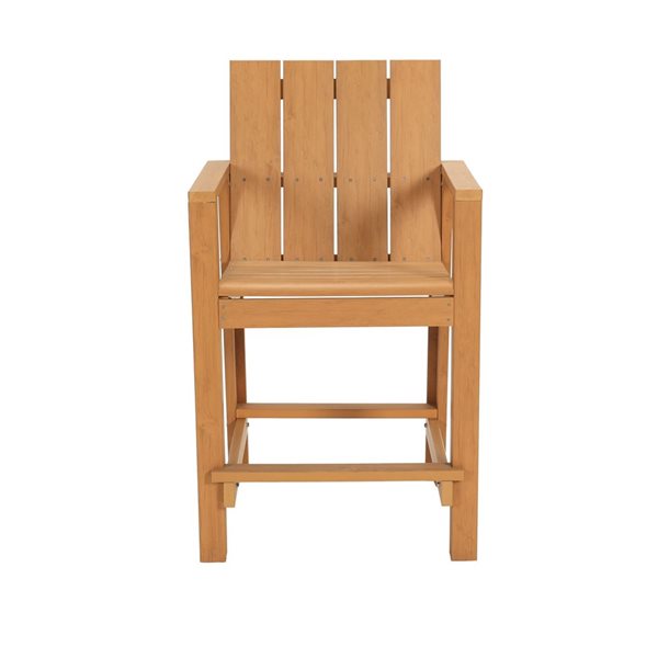 Backyard Lifestyles Outdoor Counter Height Plastic Dining Chair - Teak Brown