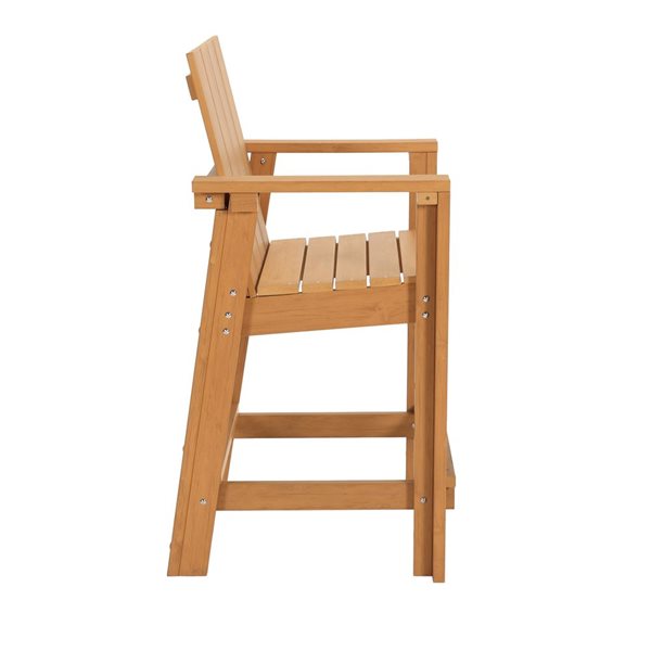 Backyard Lifestyles Outdoor Counter Height Plastic Dining Chair - Teak Brown