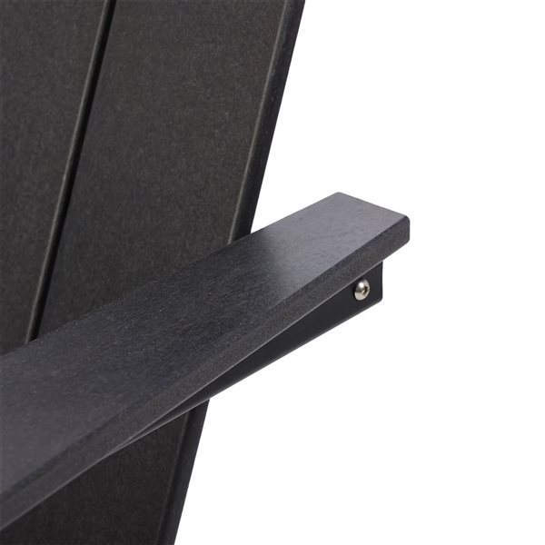 Backyard Lifestyles Modern Outdoor Folding Plastic Adirondack Chair - Black