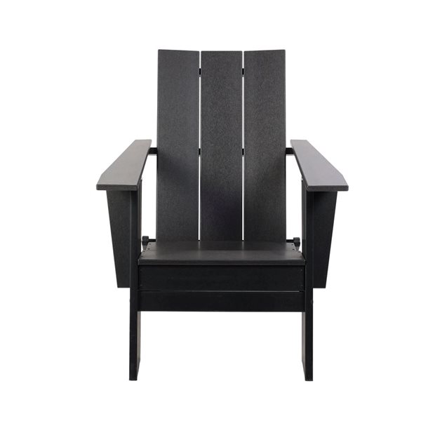 Backyard Lifestyles Modern Outdoor Folding Plastic Adirondack Chair - Black