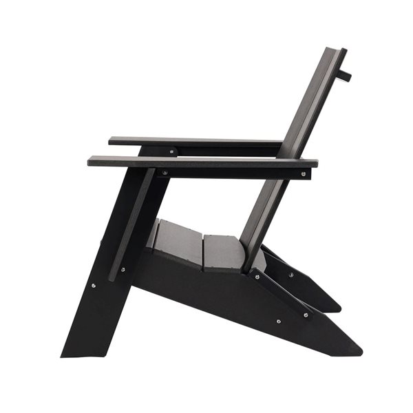 Backyard Lifestyles Modern Outdoor Folding Plastic Adirondack Chair - Black