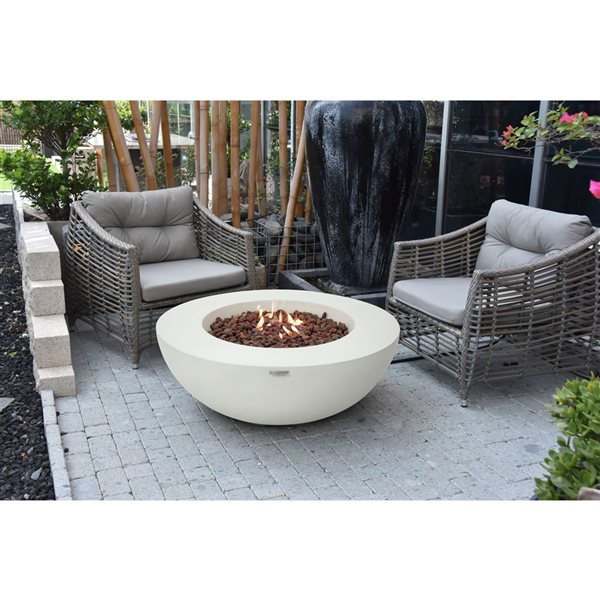 Elementi Lunar Bowl for Liquid Propane  - Off White