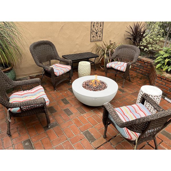 Elementi Lunar Bowl for Liquid Propane  - Off White