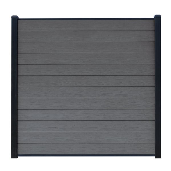 everhome Co-Extruded Composite Fence Board Panels - Frost Grey Woodgrain - 12-Pack