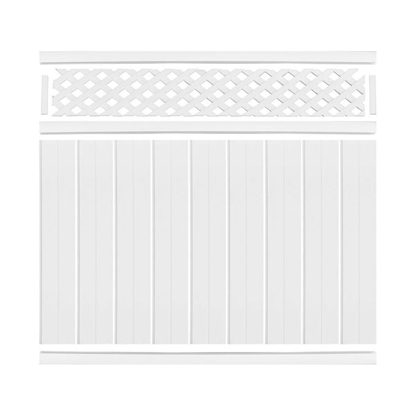 everhome Unassembled 6 x 6-ft Vinyl Lattice Fence Panel - White