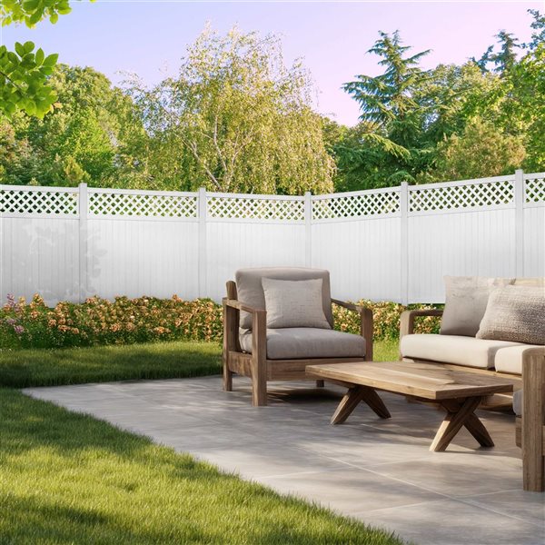 everhome Unassembled 6 x 6-ft Vinyl Lattice Fence Panel - White
