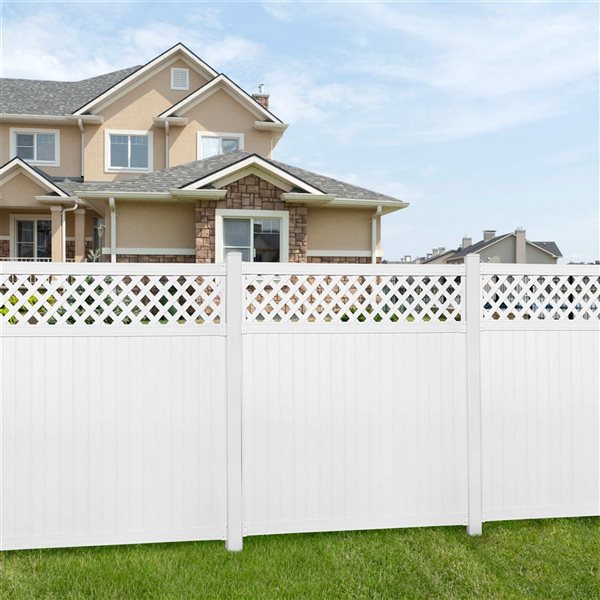 everhome Unassembled 6 x 6-ft Vinyl Lattice Fence Panel - White