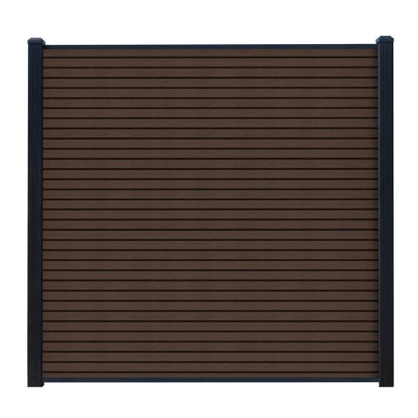 everhome Co-Extruded Composite Fence Panel Fluted Boards - Milton Brown - 12-Pack