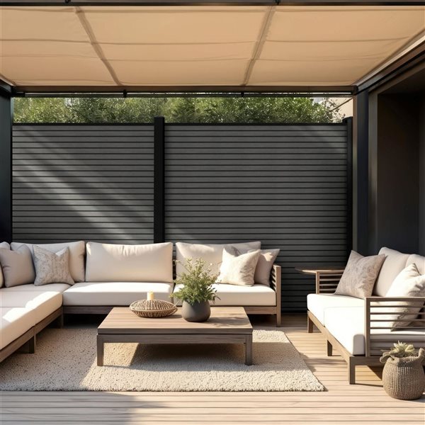 everhome Co-Extruded Composite Fence Panel Fluted Boards - Mariner Grey - 12-Pack