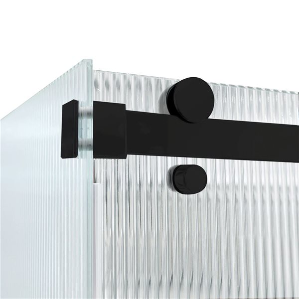 Jade Bath 32 x 48-in Fluted Glass Shower Enclosure w/ Matte Black Hardware