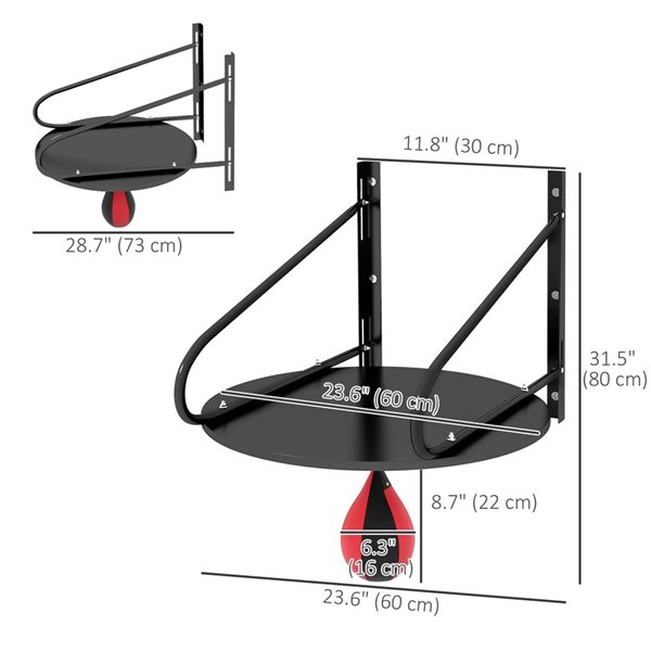 Soozier Adjustable Speed Bag Platform for Boxing Wall Mounted - Multiple Colors