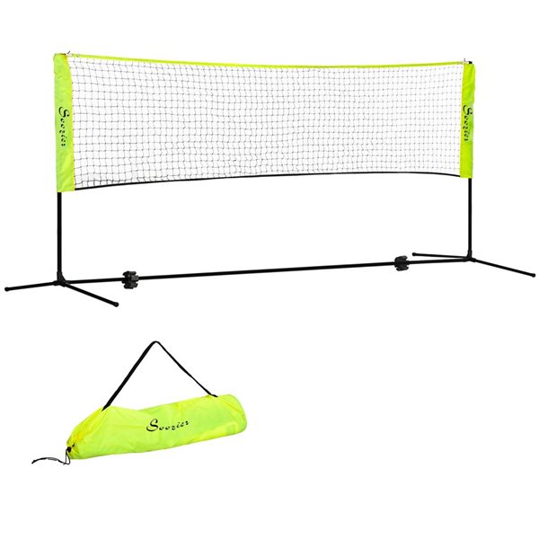 Soozier 122-in Freestanding Sports Net for Volleyball, Tennis, Badminton and Pickleball - Yellow