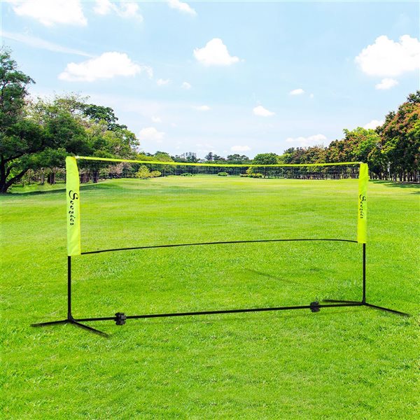 Soozier 122-in Freestanding Sports Net for Volleyball, Tennis, Badminton and Pickleball - Yellow