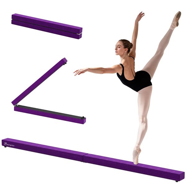 Soozier 7-ft Folding Floor Balance Beam, Purple