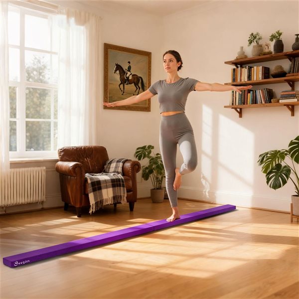 Soozier 7-ft Folding Floor Balance Beam, Purple