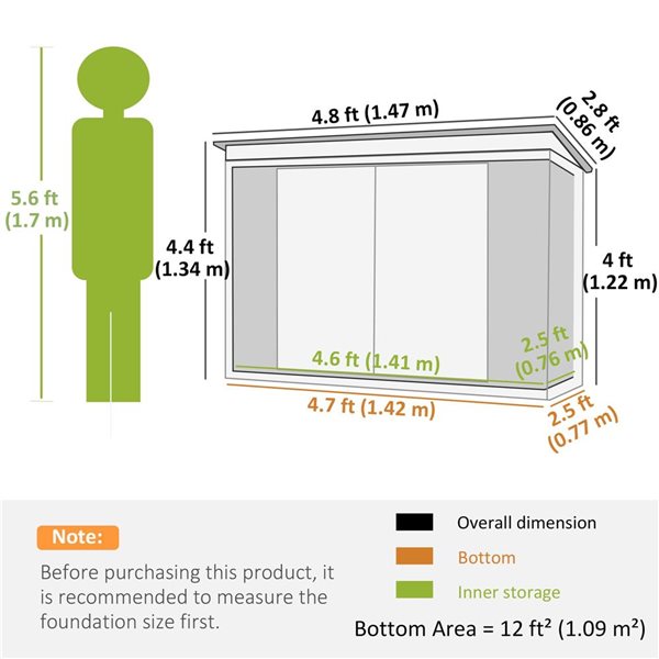 Outsunny 5-ft x 3-ft Metal Garden Storage Shed Tool House - Yellow