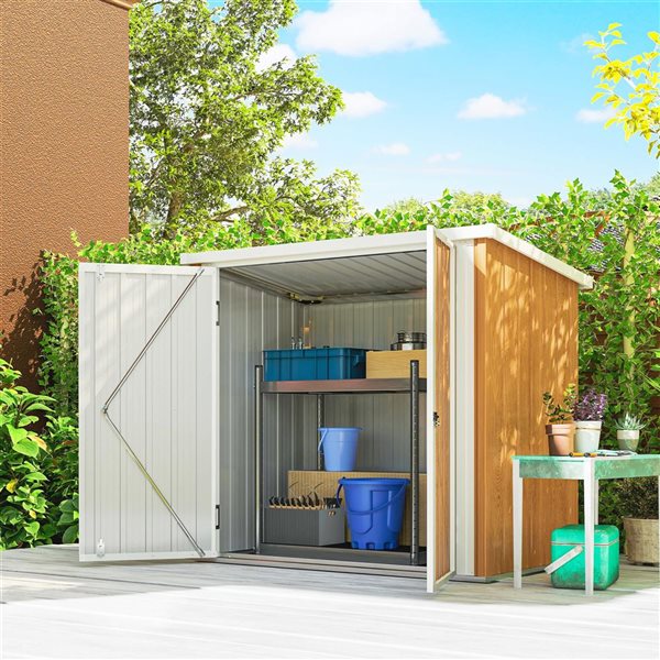 Outsunny 5-ft x 3-ft Metal Garden Storage Shed Tool House - Yellow