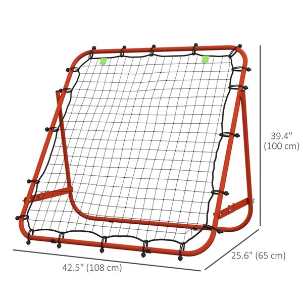 Soozier Volleyball Rebounder Net and Adjustable Soccer Rebounder - Red
