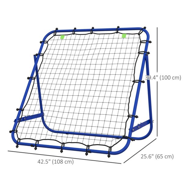 Soozier Volleyball Rebounder Net and Adjustable Soccer Rebounder - Blue