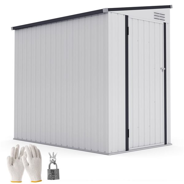 Outsunny 6-ft x 4-ft 2-Window Outdoor Garden Shed - White